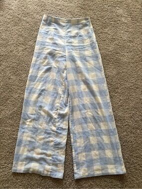 Forever 21 Light Blue and White Gingham Pants